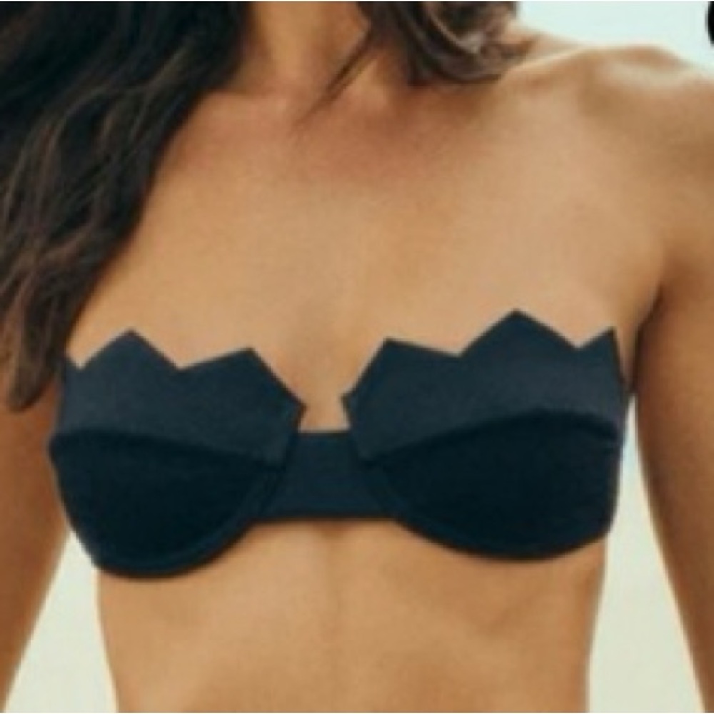 VIX BY PAULA HERMANNY women’s black  underwire Imani Bandeau swim bikini Top NWT